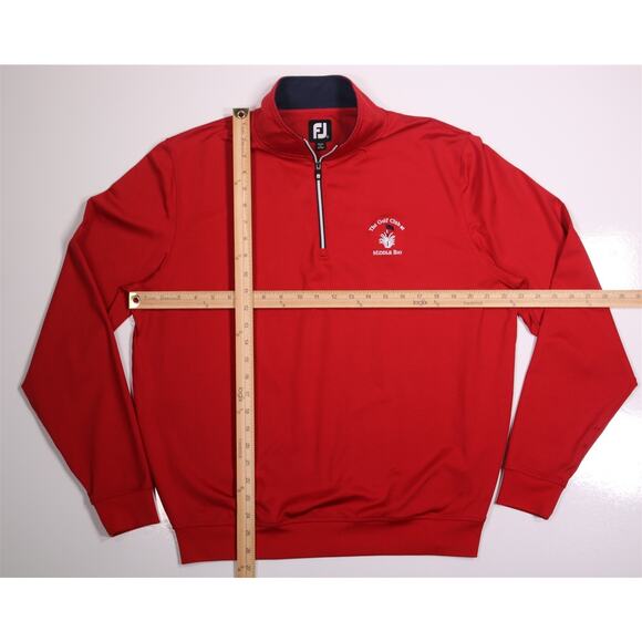 Footjoy The Golf Club at Middle Bay Red 1/4 Quarter Zip Pullover Medium - Picture 4 of 8